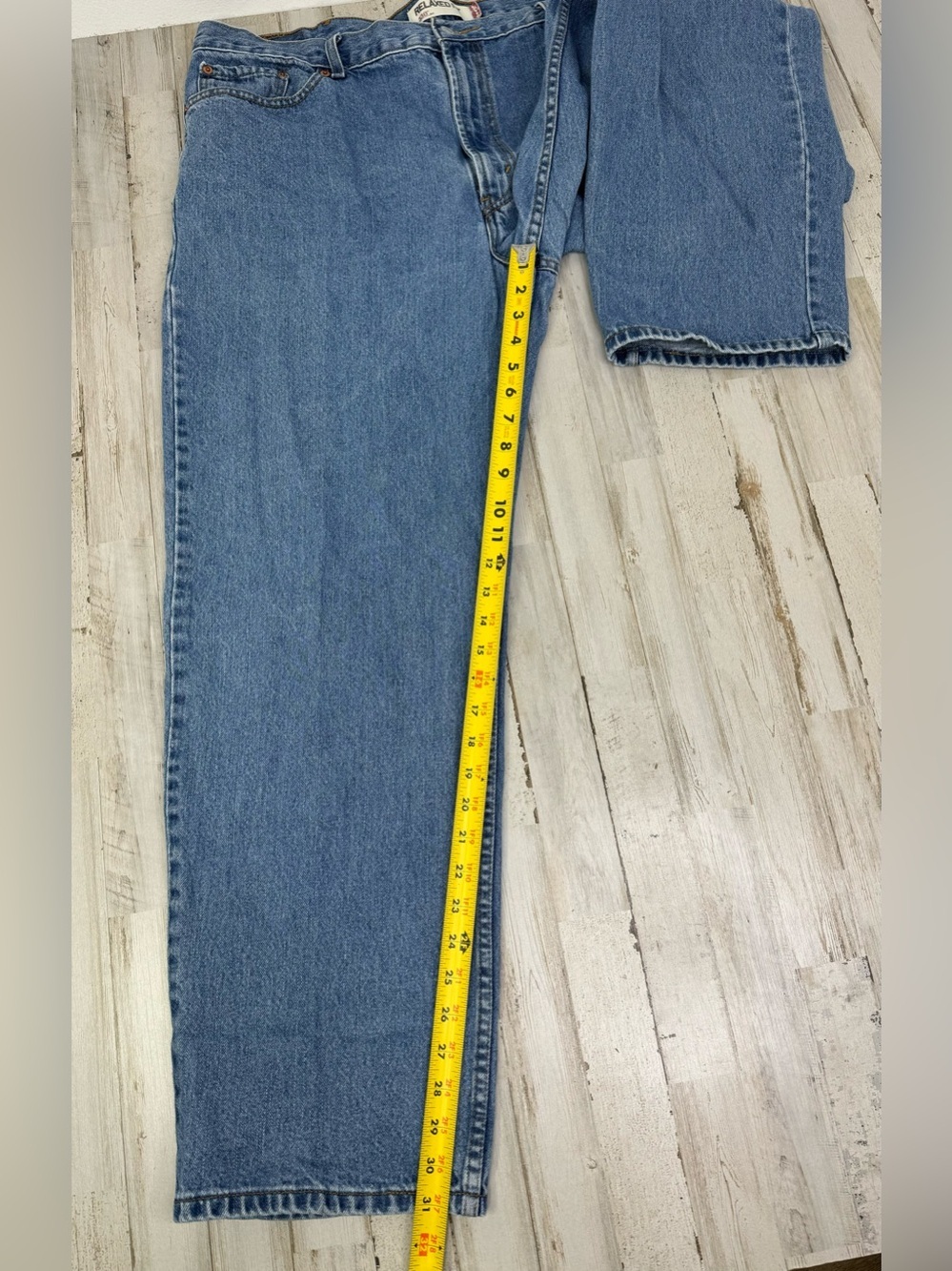 Vintage Levis 550 Pants Jeans Men 42x31 Denim Stretch Blue Straight - Picture 9 of 12